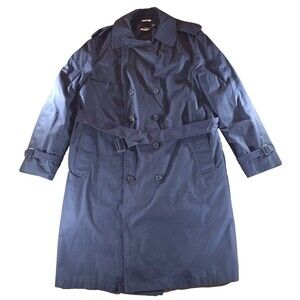 DSCP by Sterlingwear Air Force Trench Coat Mens 46L Blue All Weather Belt Liner